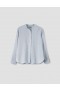 Button Through Collarless Shirt Blue | Women Margaret Howell Shirts