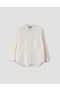 Oversized Collarless Shirt Off White | Men Margaret Howell Shirts