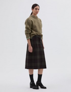 Back Vent Skirt Khaki / Brown | Women Margaret Howell Skirts