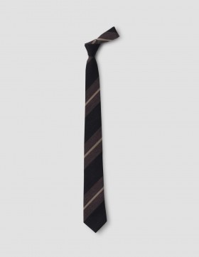 Block Stripe Tie Black / Stone | Men Margaret Howell Ties & Scarves