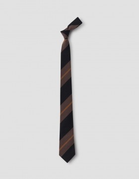 Block Stripe Tie Black / Tan | Men Margaret Howell Ties & Scarves