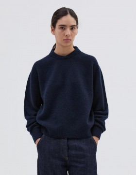 Fully Fashioned Sweatshirt Navy | Women Margaret Howell Knitwear