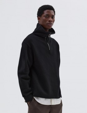 Half Zip Sweater Black | Men Margaret Howell Knitwear