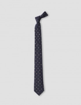 Hand Drawn Spot Tie Navy / Pewter | Men Margaret Howell Ties & Scarves