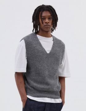 Mhl. Chunky Ribbed Slipover Grey | Men Margaret Howell Knitwear