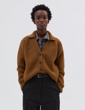 Mhl. Collared Cardigan Ochre | Women Margaret Howell Knitwear
