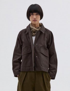 Mhl. Raglan Work Jacket Dark Brown | Women Margaret Howell Jackets & Coats