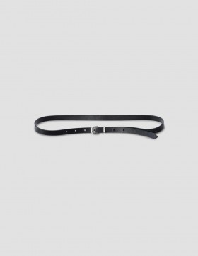 Slim Silver Buckle Belt Black | Women/Men Margaret Howell Belts