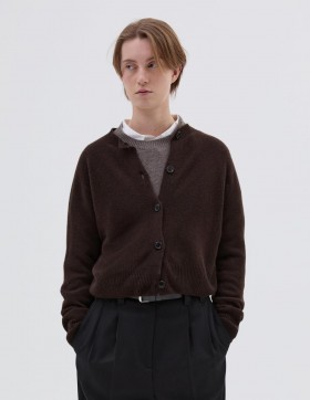 Small Crew Neck Cardigan Coffee | Women Margaret Howell Knitwear