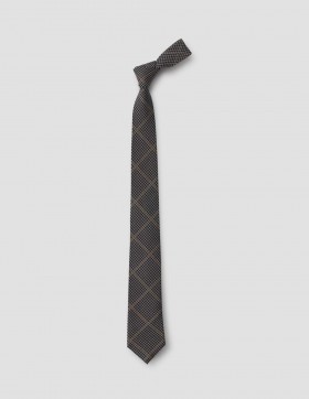 Windowpane Check Tie Grey / Rust | Men Margaret Howell Ties & Scarves
