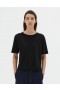  Camiseta preta simples Mhl. | Roupa esportiva feminina Margaret Howell
