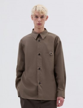  Camisa cáqui com bolso de aba | Camisas Margaret Howell para homem