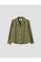  Camicia con colletto aperto Mhl. Verde oliva | Camicie da donna Margaret Howell
