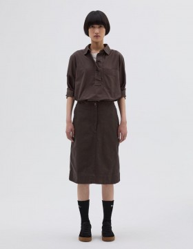  Gonna con coulisse posteriore Mhl. Marrone scuro | Gonne Margaret Howell da donna