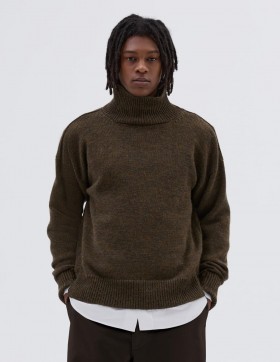  Maglione a collo alto a forma di T Mhl. Muschio | Maglieria Margaret Howell da uomo