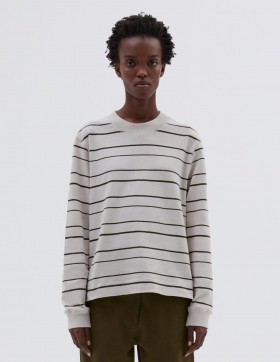  Mhl. Široka majica Matelot Chalk / Assam | Žene Margaret Howell Sportswear