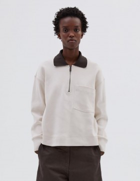  Mhl. Zip Polo Off White | Kadın Margaret Howell Spor Giyim