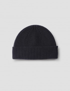  Tekstureret Rib Beanie Sort | Dame/Herre Margaret Howell Hatte