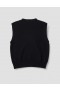 Boxy Crew Neck Slipover Zwart | Dames Margaret Howell Knitwear