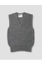 Mhl. Chunky Ribbed Slipover Grijs | Heren Margaret Howell Knitwear