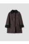  Shearling Car Coat Zwart / Bruin | Dames Margaret Howell Jassen & Mantels