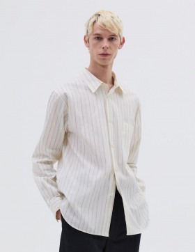  Basic Shirt Off White / Zwart | Heren Margaret Howell Shirts