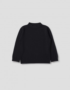  Cropped Sleeve Turtle Neck Zwart | Dames Margaret Howell Knitwear