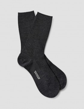  Full Rib Sock Charcoal | Dames Margaret Howell Sokken