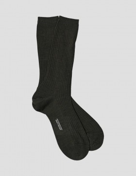  Full Rib Sock Donker Olijfgroen | Heren Margaret Howell Sokken
