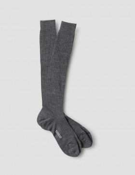  Lange geribbelde sokken School Grey | Dames Margaret Howell Sokken