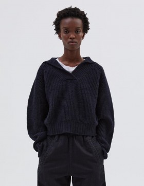  Mhl. Chunky Sailor Collar Donkerblauw | Dames Margaret Howell Breiwerk