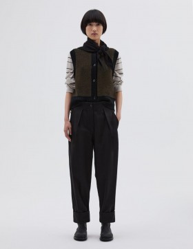  Mhl. Cinch Back Trouser Off Black | Dames Margaret Howell Broeken