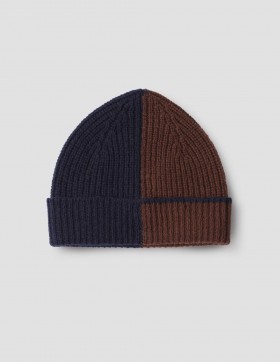  Mhl. Colour Block Hoed Donkerblauw / Roest | Dames/Heren Margaret Howell Hoeden