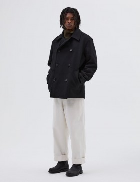  Mhl. Pea Coat Zwart | Heren Margaret Howell Jassen & Mantels