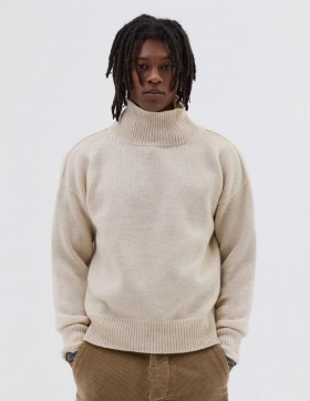 Mhl. T-vormige rolkraag, licht natuurlijk | Heren Margaret Howell Knitwear