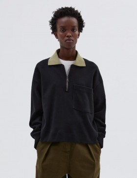  Mhl. Zip Polo Zwart | Dames Margaret Howell Sportkleding