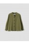  Chemise boutonnée sans col vert olive | Chemises Margaret Howell pour femmes