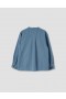  Chemise uniforme bleue à boutons sans col | Chemises Margaret Howell pour femmes