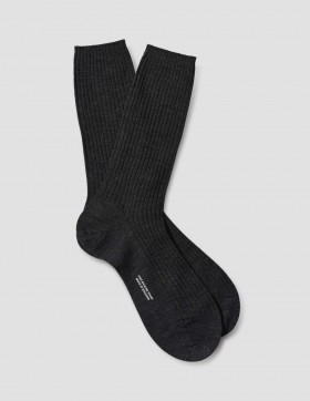  Chaussettes côtelées anthracite | Chaussettes homme Margaret Howell