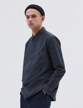  Chemise salopette Mhl. Asphalte | Chemises Margaret Howell pour hommes