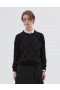  Rundhals-Pullover mit linearem Argyle-Muster, Schwarz/Braun | Damen-Strickwaren von Margaret Howell