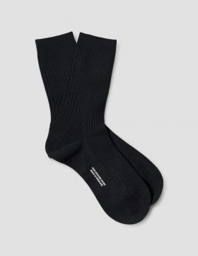 Schwarze Rippsocken | Margaret Howell Damensocken